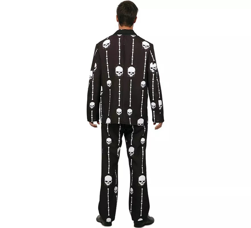 Translation missing: it.Traje Divertido negro Calaveras y Huesos para hombre