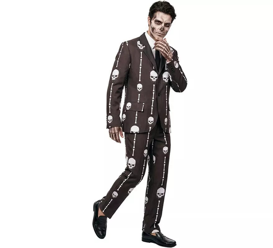 Translation missing: it.Traje Divertido negro Calaveras y Huesos para hombre