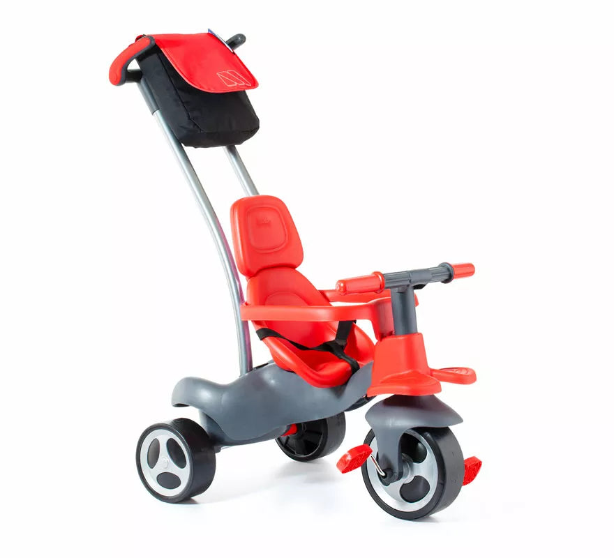Translation missing: it.Triciclo infantil rojo con Ruedas de Goma, Cinturón y Bolsa