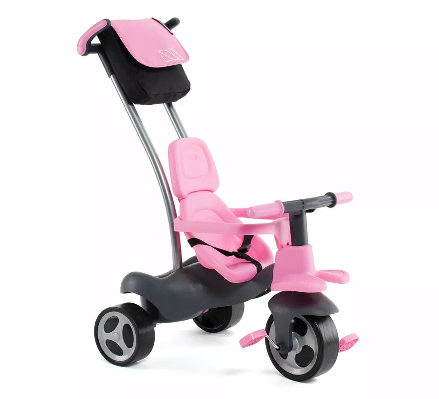 Translation missing: it.Triciclo infantil rosa con Ruedas de Goma, Cinturón y Bolsa
