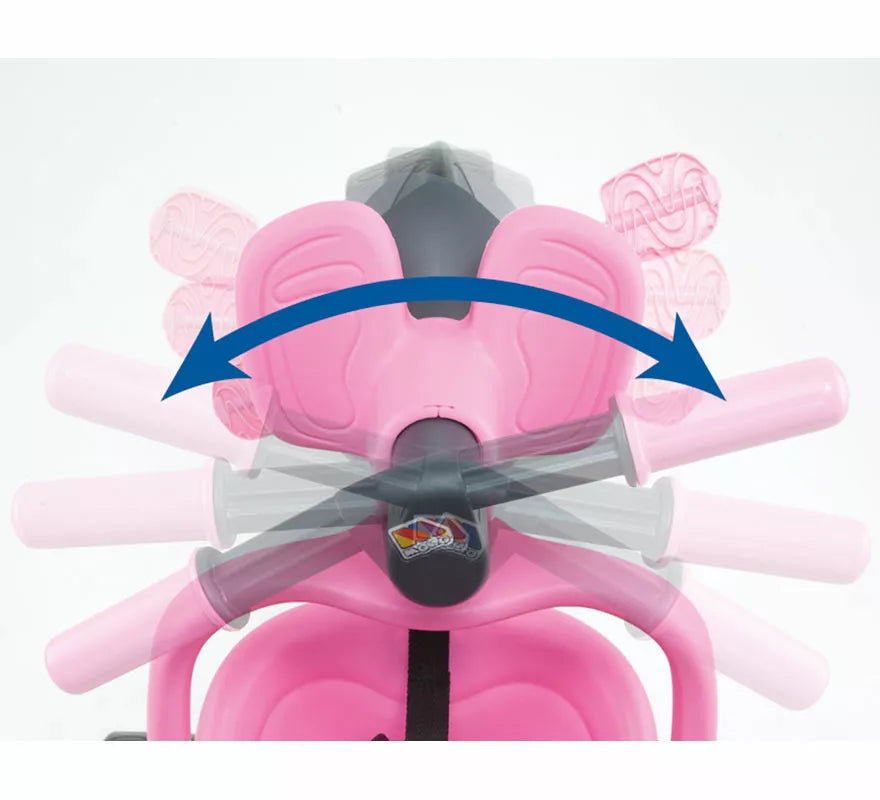 Translation missing: it.Triciclo infantil rosa con Ruedas de Goma, Cinturón y Bolsa