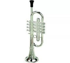 Tromba a 4 pistoni metallizzata in custodia.