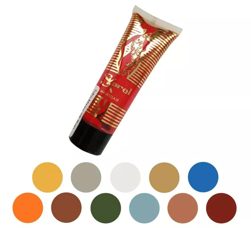 Tubo de maquillaje al agua 20 ml en varios colores.