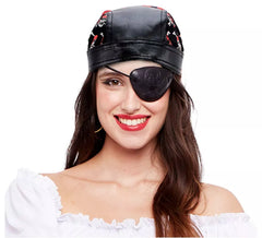 Turbante pirata nero stampato per adulti