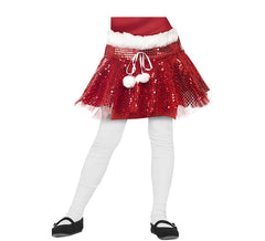 Tutù rosso natalizio per mamma con paillettes per bambina
