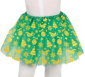 Tutú Navideño verde y dorado infantil de 30 cm
