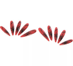 Uñas de Bruja rojas con telarañas