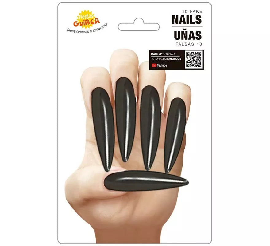 Translation missing: it.Uñas negras postizas ultralargas 10 unidades