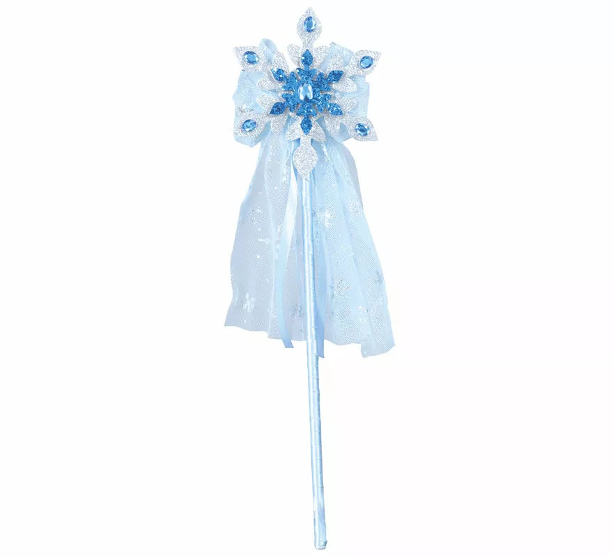 Varita Azul con Estrella y Velo de 35 cm