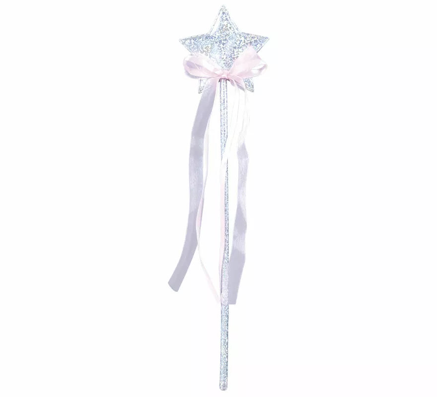 Varita con Estrella Plata de 35 cm
