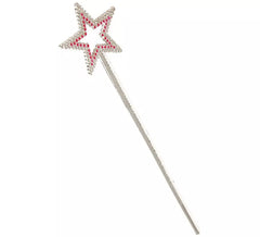 Varita con Estrella plateada y fucsia