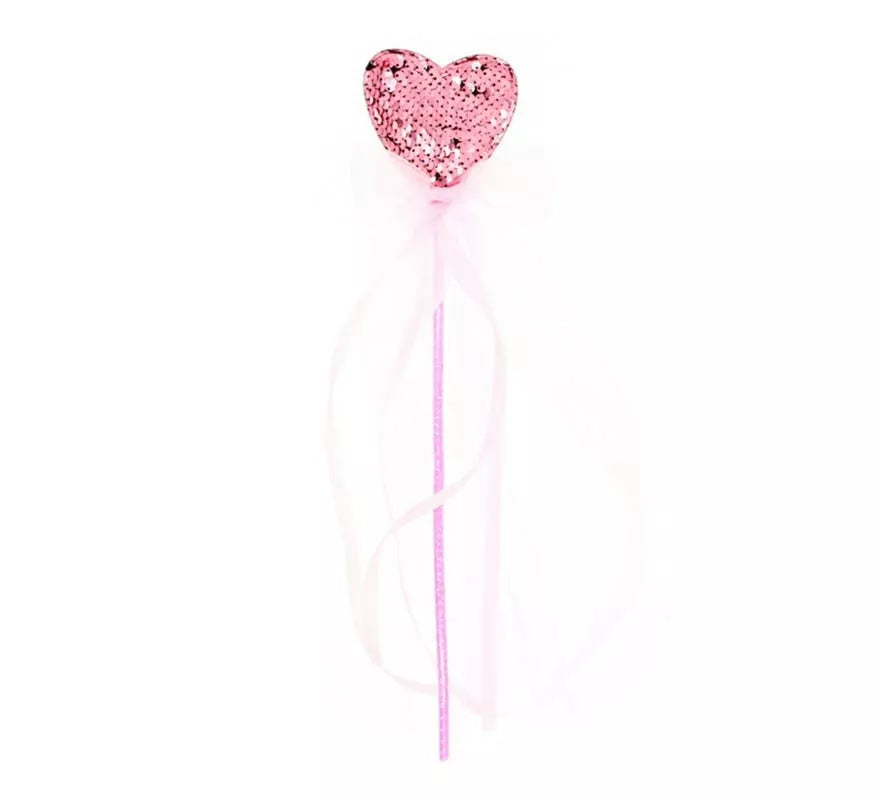 Translation missing: it.Varita de Princesa Corazón brillo rosa de 36 cm