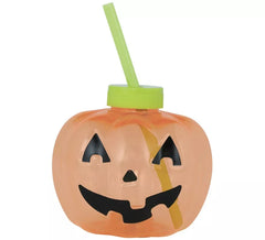 Tazza di zucca con cannuccia e illuminazione a LED 17 cm