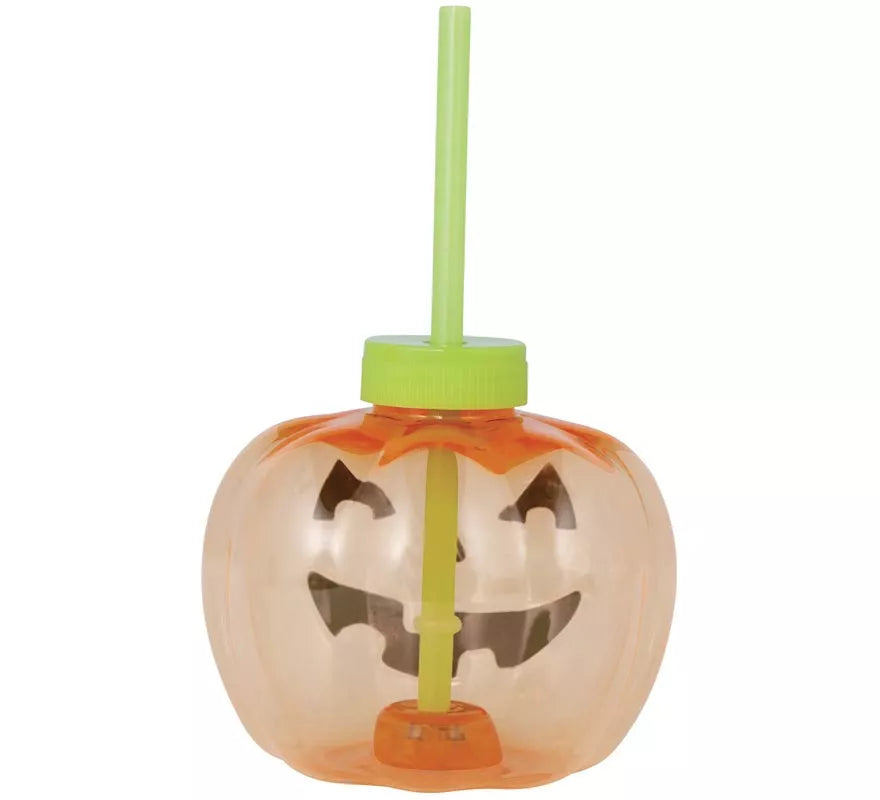 Translation missing: it.Vaso con Pajita Calabaza con iluminación LED de 17 cm