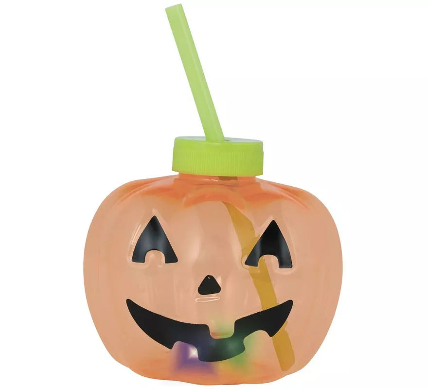 Translation missing: it.Vaso con Pajita Calabaza con iluminación LED de 17 cm
