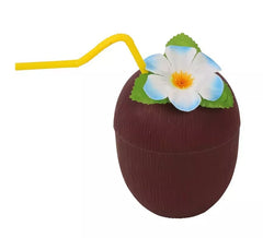 Bicchiere Cocco con Paglia e Fiore