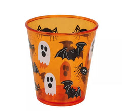 Bicchiere per Halloween arancione da 10 cm