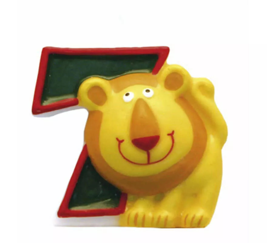 Translation missing: es.Vela de Animal del Safari con el número 7
