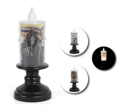 Candela di Halloween basata su modelli assortiti con luce misura 5,5x13 cm