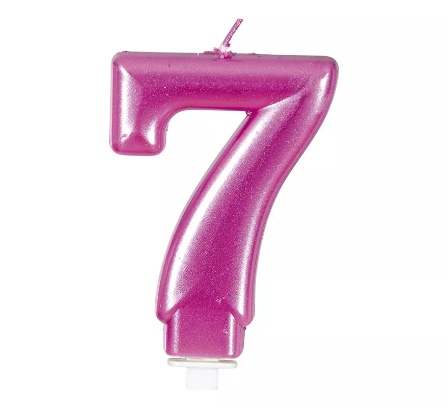 Translation missing: es.Vela Metalizada Rosa Nº 7, de 8 cm