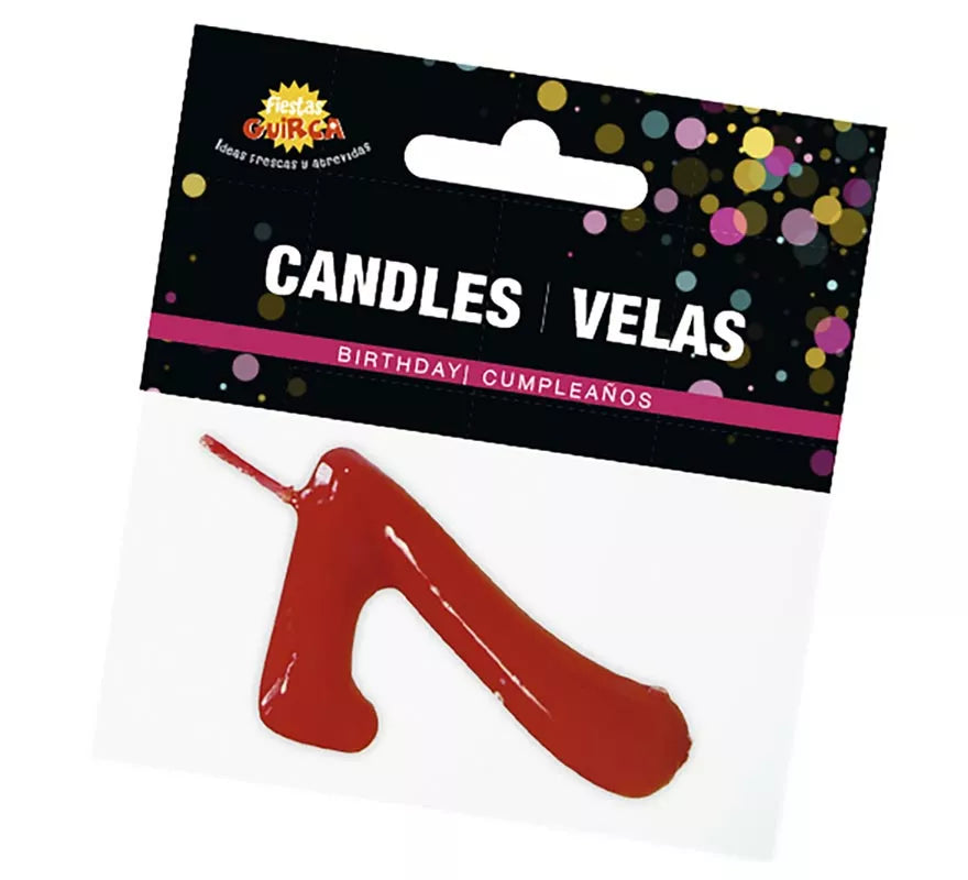 Translation missing: es.Vela roja con el número 7 para cumpleaños