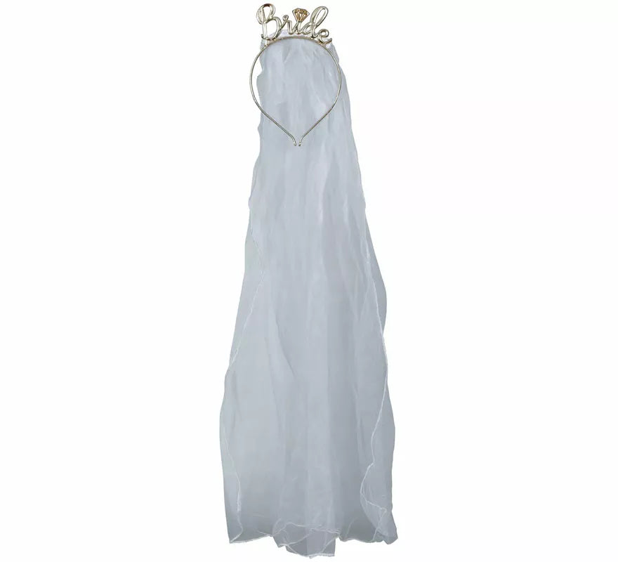 Translation missing: it.Velo de Novia blanco con Diadema Bride