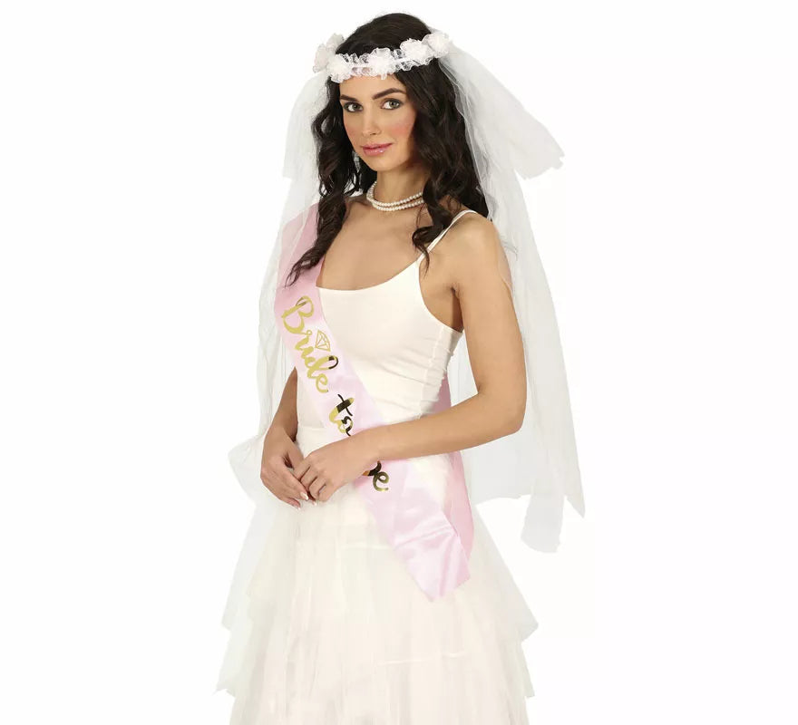 Translation missing: es.Velo de Novia con corona de flores blancas