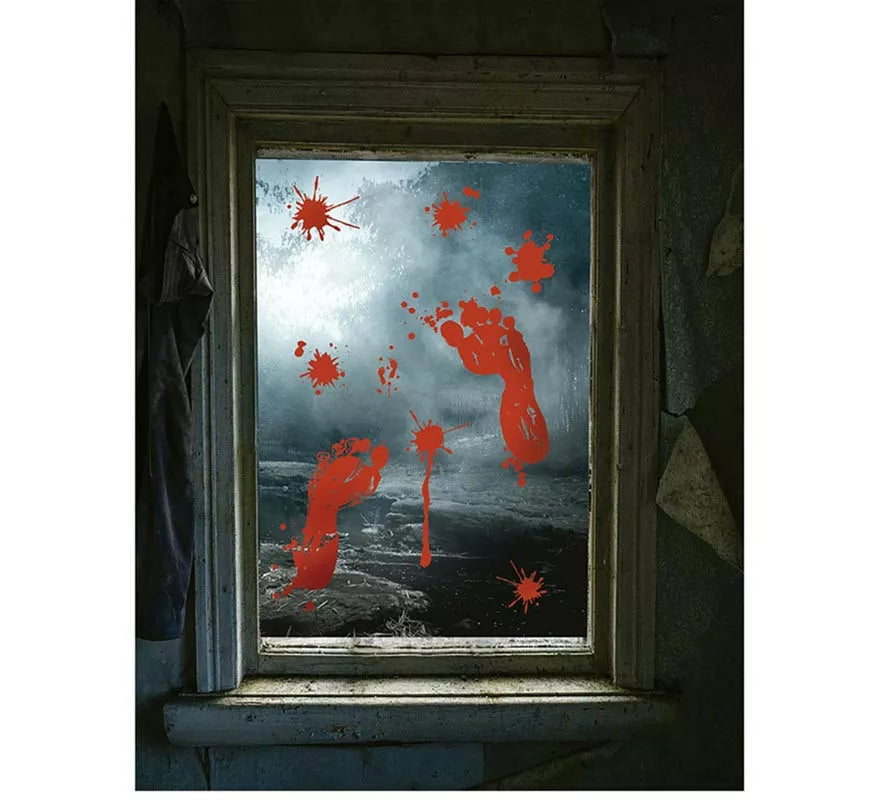 Translation missing: it.Ventana Huellas de Pies con Sangre electroestática de 25x35 cm
