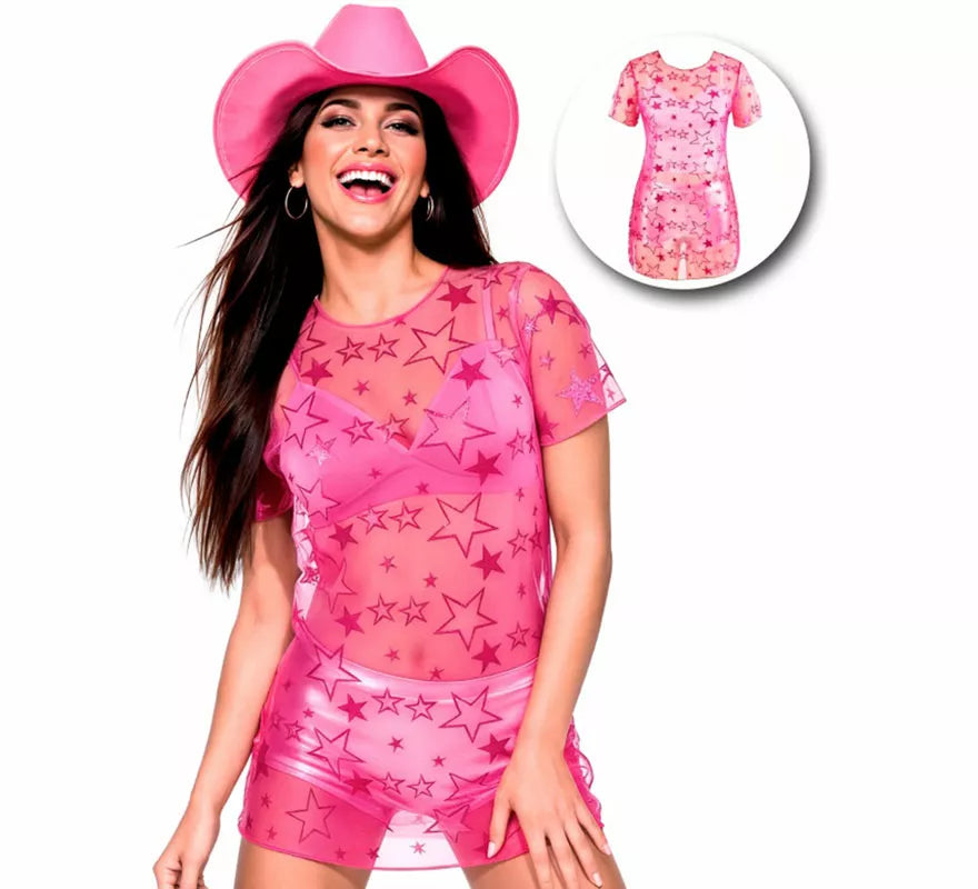 Translation missing: it.Vestido Tul fucsia con Estrellas Brillantes para mujer