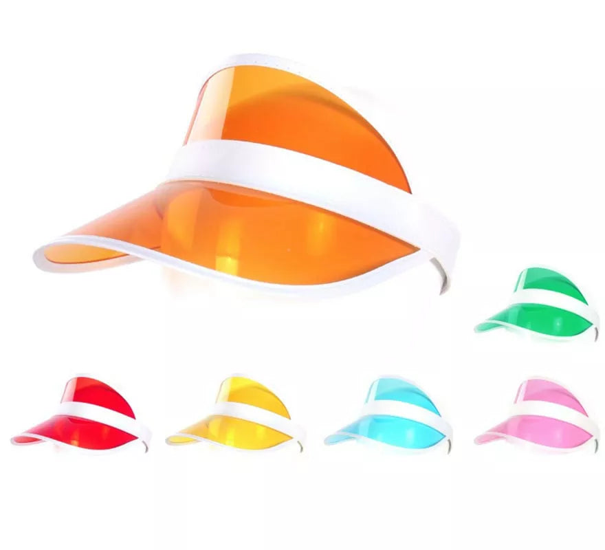 Translation missing: it.Visera de plástico con banda blanca para adulto colores surtidos