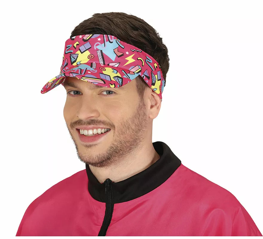 Translation missing: it.Visera estampado de los años 80 fucsia adulto