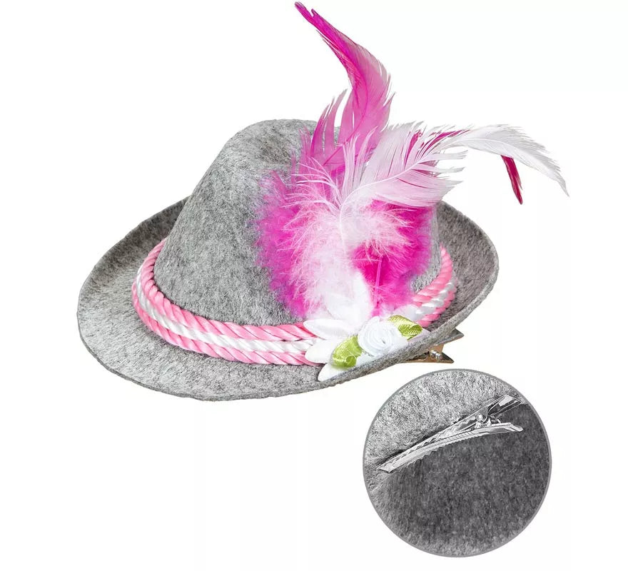 Translation missing: it.Mini Sombrero de Bávara Oktoberfest con Flor y Plumas