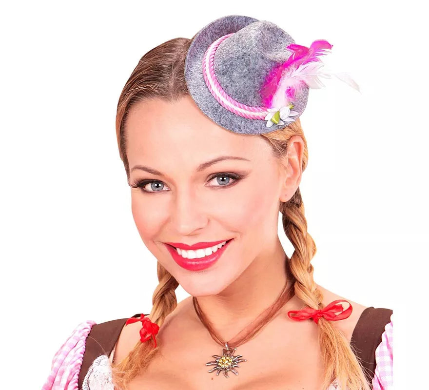 Translation missing: it.Mini Sombrero de Bávara Oktoberfest con Flor y Plumas