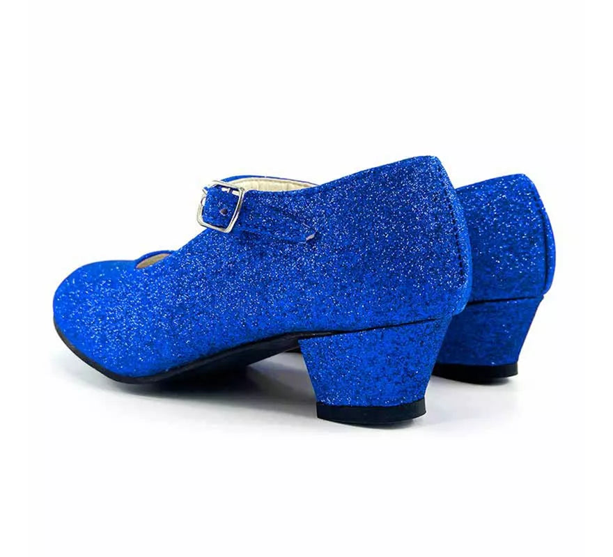 Translation missing: es.Zapato Sevillana con tacón Azulón Purpurina en números del 22 al 41