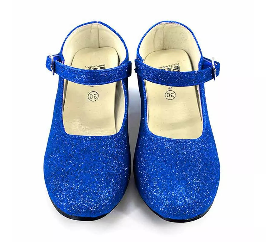 Translation missing: it.Zapato Sevillana con tacón Azulón Purpurina en números del 22 al 41