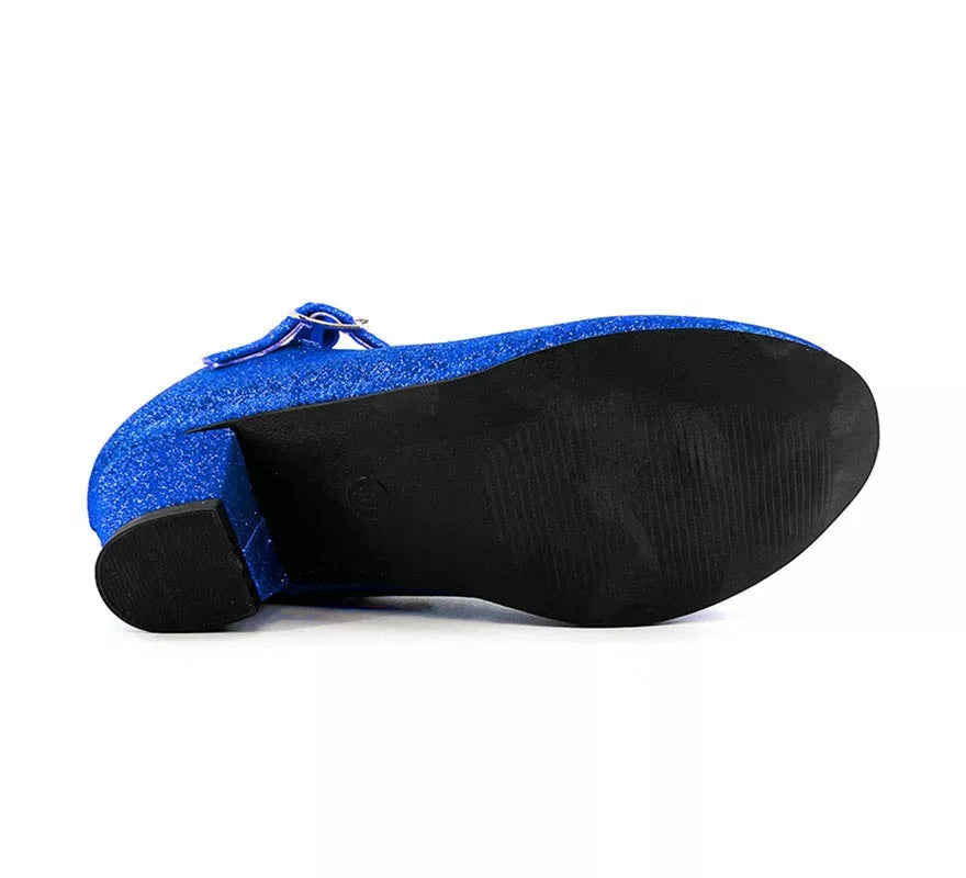 Translation missing: it.Zapato Sevillana con tacón Azulón Purpurina en números del 22 al 41