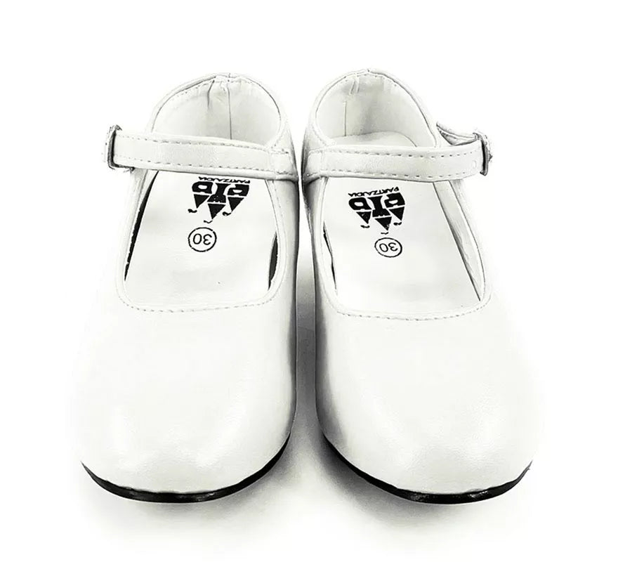 Translation missing: it.Zapato Sevillana con tacón Blanco en números del 22 al 41