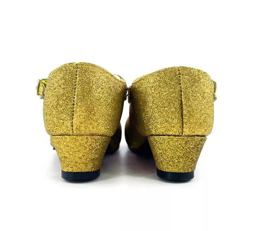 Translation missing: it.Zapato Sevillana con tacón Dorado Purpurina en números del 22 al 41