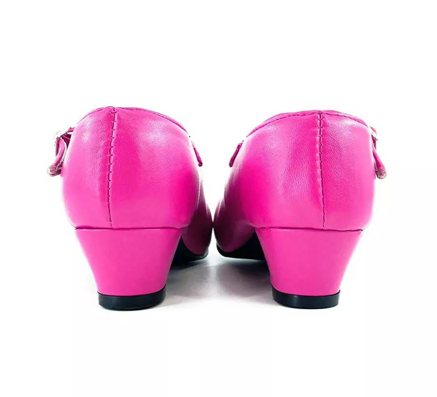 Translation missing: it.Zapato Sevillana con tacón Fucsia en números del 22 al 41
