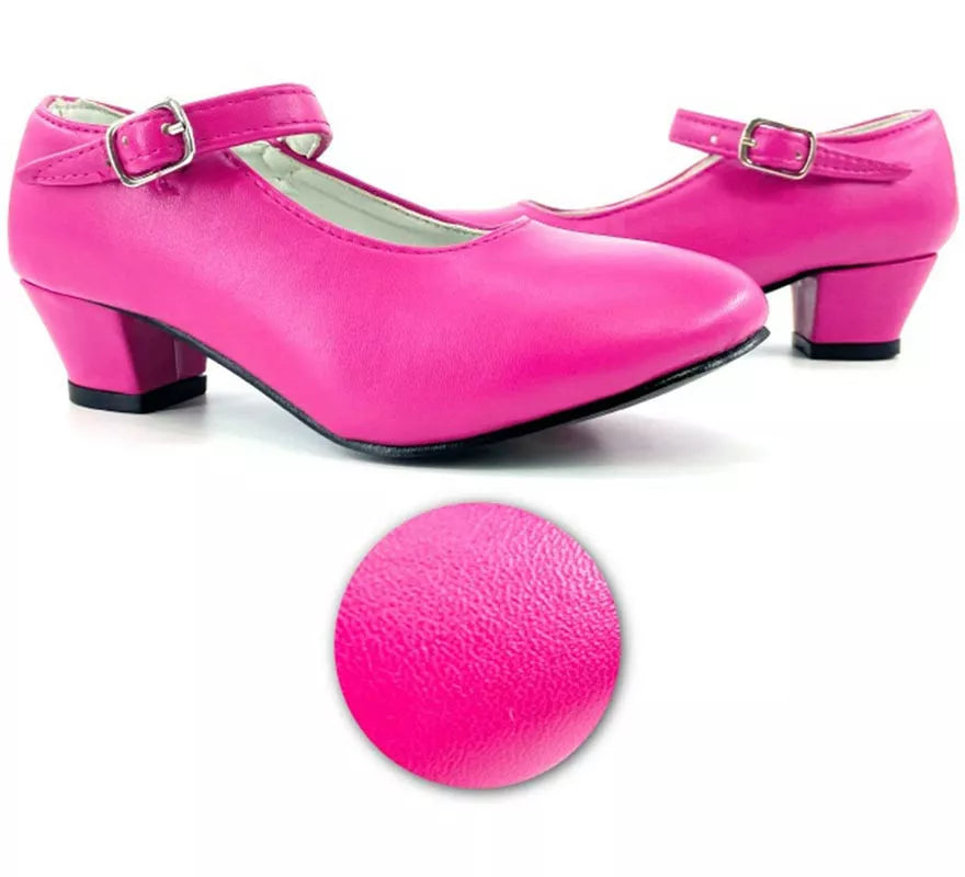 Translation missing: es.Zapato Sevillana con tacón Fucsia en números del 22 al 41