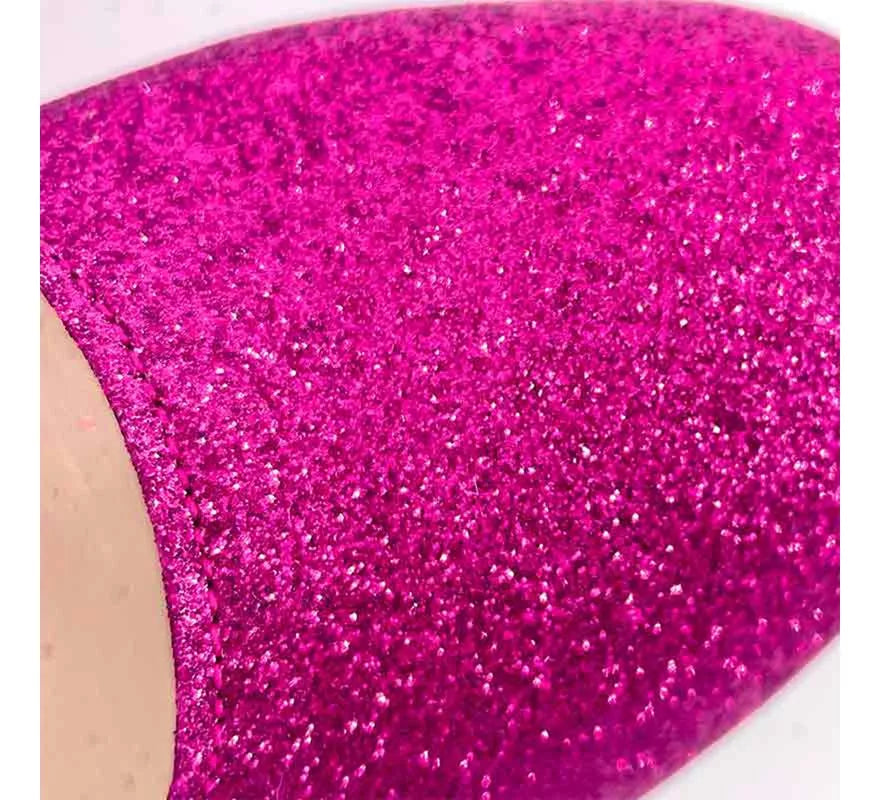 Translation missing: it.Zapato Sevillana con tacón Fucsia Purpurina en números del 22 al 41