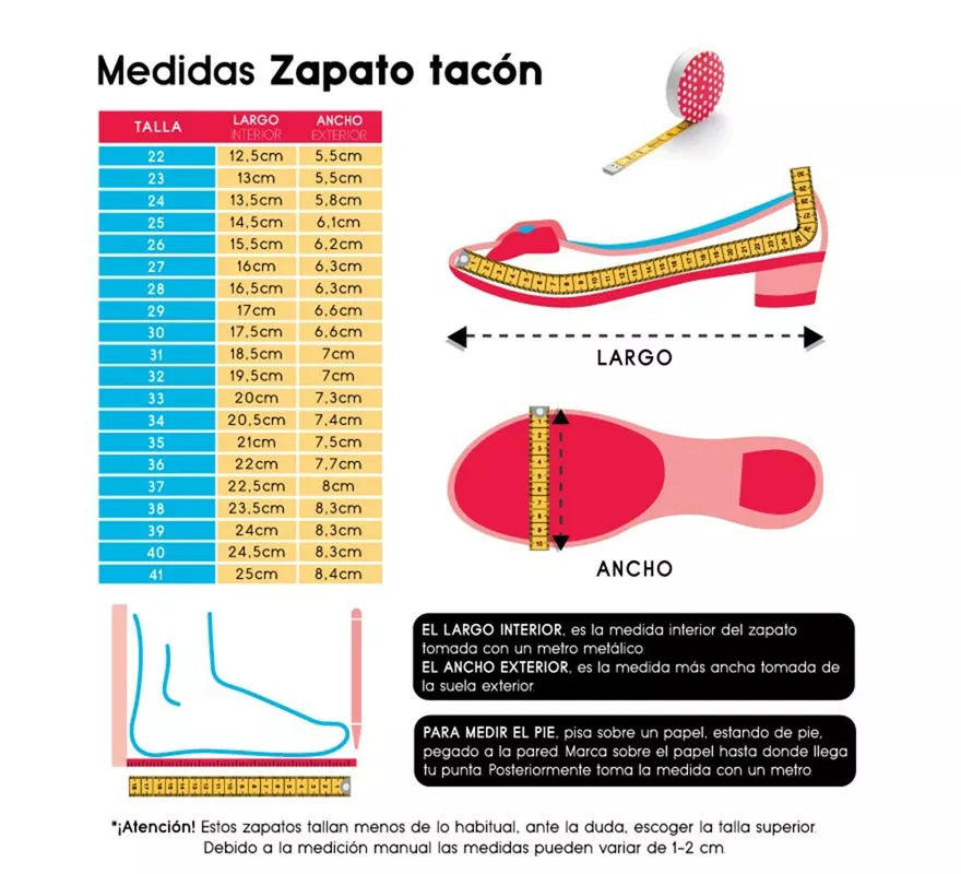 Translation missing: it.Zapato Sevillana con tacón Fucsia Purpurina en números del 22 al 41