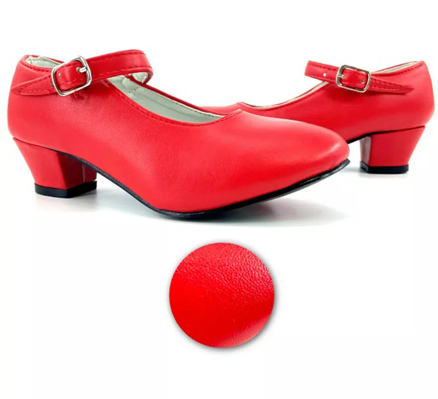 Translation missing: it.Zapato Sevillana con tacón Rojo en números del 22 al 41