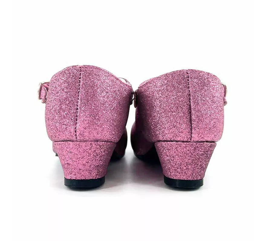 Translation missing: it.Zapato Sevillana con tacón Rosa Purpurina en números del 22 al 41