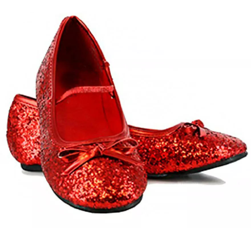 Zapatos Bailarinas Rojo Purpurina en números del 22 al 41