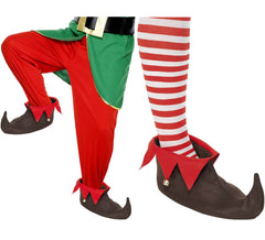 Scarpe da elfo marrone con sonaglio