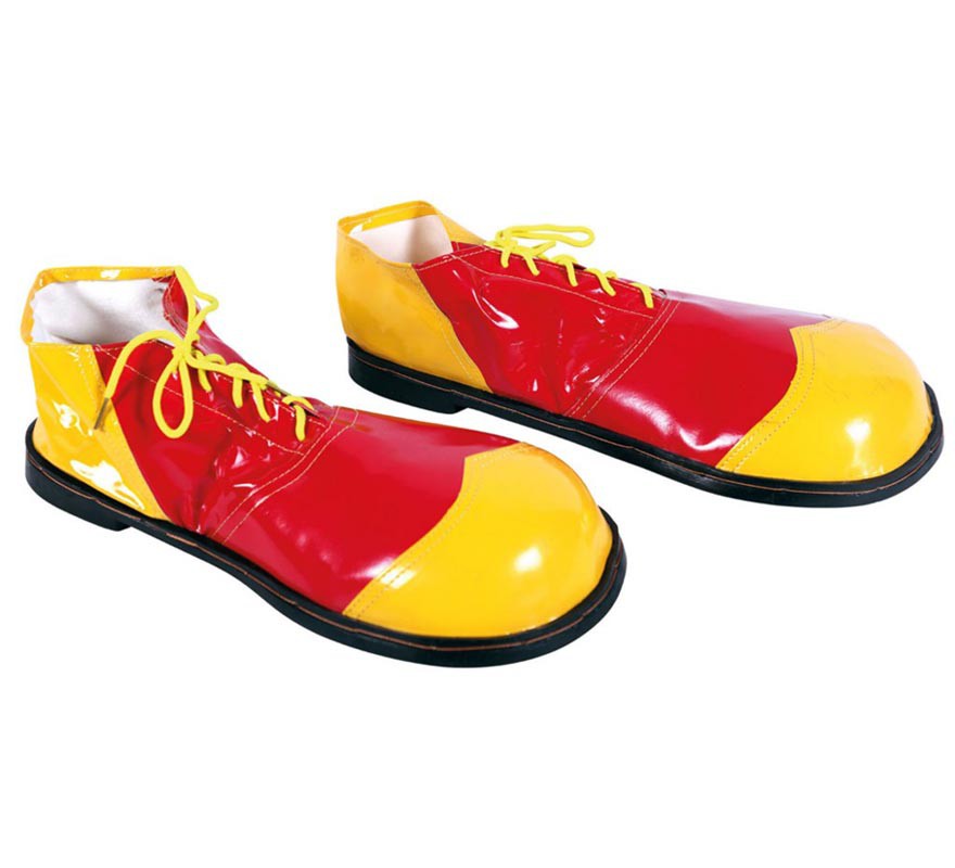 Translation missing: es.Zapatos de Payaso de Vinilo Amarillo y Rojo 35 cm