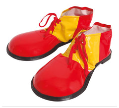 Scarpe da clown rosse e gialle 35 cm